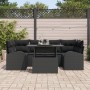Conjunto de Sofá de Jardín de 7 Piezas con Cojines Negro de Poliratán de , Sofás de exterior - Ref: Foro24-3348579, Precio: 5...