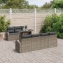 Juego de Sofá de Jardín de 8 Piezas con Cojines Gris Ratán Polimérico de , Sofás de exterior - Ref: Foro24-3348585, Precio: 5...