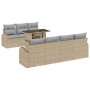Conjunto de Sofás de Jardín de 8 piezas con Cojines Beige de Ratán Poliéster de , Sofás de exterior - Ref: Foro24-3348586, Pr...