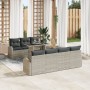 Juego de Sofás de Jardín de 8 Piezas con Cojines Gris Claro de Poliratán de , Sofás de exterior - Ref: Foro24-3348588, Precio...