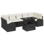 Juego de Sofá de Jardín de 8 Piezas con Cojines Ratán Poliéster Negro de , Sofás de exterior - Ref: Foro24-3348593, Precio: 5...