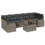 Conjunto Sofá Jardín 8 Piezas con Cojines Gris Ratán de , Sofás de exterior - Ref: Foro24-3348595, Precio: 565,97 €, Descuent...