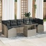 Juego de Sofá de Jardín de 8 Piezas con Cojines Gris Claro de Ratán de , Sofás de exterior - Ref: Foro24-3348598, Precio: 636...