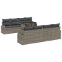 Conjunto de Sofás de Jardín de 9 Piezas con Cojines Gris de Ratán Polimérico de , Sofás de exterior - Ref: Foro24-3348605, Pr...