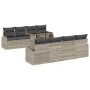 Conjunto de Sofás de Jardín de 9 Piezas con Cojines Ratán Poliéster Gris Claro de , Sofás de exterior - Ref: Foro24-3348608, ...