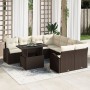 Juego de Sofá de Jardín de 9 Piezas con Cojines Marrón de Poliratán de , Sofás de exterior - Ref: Foro24-3348614, Precio: 636...