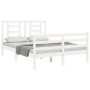 Estructura de cama con cabecero madera maciza blanco 140x200 cm de vidaXL, Camas y somieres - Ref: Foro24-3194702, Precio: 13...