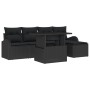 Juego de Sofá de Jardín de 6 Piezas con Cojines Negro Poliratán de , Sofás de exterior - Ref: Foro24-3348629, Precio: 403,32 ...