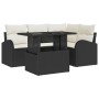 Conjunto de Sofá de Jardín de 5 Piezas con Cojines Negro Poliratán de , Sofás de exterior - Ref: Foro24-3348633, Precio: 382,...