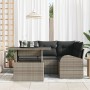 Set de Sofá de Jardín de 5 Piezas con Cojines Gris Poliratán de , Sofás de exterior - Ref: Foro24-3348635, Precio: 388,85 €, ...