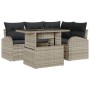 Juego de Sofá de Jardín de 5 Piezas con Cojines de Rattan Poliéster Gris Claro de , Sofás de exterior - Ref: Foro24-3348638, ...
