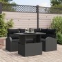 Juego de Sofá de Jardín de 5 Piezas con Cojines, Negro de Poliratán de , Sofás de exterior - Ref: Foro24-3348639, Precio: 391...