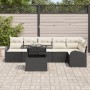 Conjunto de Sofás de Jardín de 7 Piezas con Cojines Negro Poliratán de , Sofás de exterior - Ref: Foro24-3348653, Precio: 460...