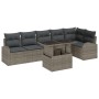Set de Sofá de Jardín de 7 Piezas con Cojines Grises de Polirratán de , Sofás de exterior - Ref: Foro24-3348655, Precio: 488,...