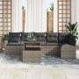 Set de Sofá de Jardín de 7 Piezas con Cojines Grises de Polirratán de , Sofás de exterior - Ref: Foro24-3348655, Precio: 488,...