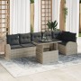 Juego de Sofá de Jardín de 7 Piezas con Cojines Gris Claro Poliratán de , Sofás de exterior - Ref: Foro24-3348658, Precio: 54...
