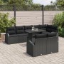 Conjunto de Sofá de Jardín de 9 Piezas con Cojines Negro Ratan Poligonal de , Sofás de exterior - Ref: Foro24-3348669, Precio...