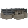 Conjunto de Sofás de Jardín de 7 Piezas con Cojines Gris Ratán Poliéster de , Sofás de exterior - Ref: Foro24-3348675, Precio...