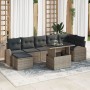 Conjunto de Sofá de Jardín de 8 Piezas con Cojines Gris Ratán Poliéster de , Sofás de exterior - Ref: Foro24-3348685, Precio:...