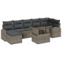 Conjunto de Sofá de Jardín de 8 Piezas con Cojines Gris Ratán Poliéster de , Sofás de exterior - Ref: Foro24-3348685, Precio:...