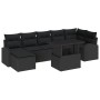 Juego de sofá de jardín de 8 piezas con almohadas, negro, ratán sintético de , Sofás de exterior - Ref: Foro24-3348689, Preci...
