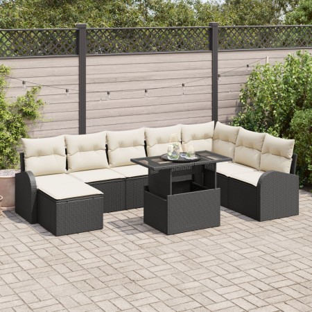 Juego de Sofá de Jardín de 9 Piezas con Cojines Negro Poliratán de , Sofás de exterior - Ref: Foro24-3348693, Precio: 552,06 ...