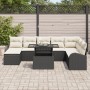 Juego de Sofá de Jardín de 9 Piezas con Cojines Negro Poliratán de , Sofás de exterior - Ref: Foro24-3348693, Precio: 552,06 ...