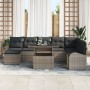 Conjunto de Sofá de Jardín de 9 Piezas con Cojines Gris Poliratán de , Sofás de exterior - Ref: Foro24-3348695, Precio: 594,5...