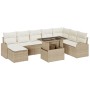 Juego de Sofá de Jardín de 9 Piezas con Cojines Beige de Poliratán de , Sofás de exterior - Ref: Foro24-3348697, Precio: 613,...