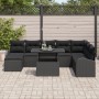 Conjunto de Sofá de Jardín de 9 Piezas con Cojines Negro de Ratán Polivinílico de , Sofás de exterior - Ref: Foro24-3348699, ...