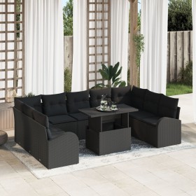 Conjunto de Sofás de Jardín de 10 Piezas con Cojines Negro Poliratán de , Sofás de exterior - Ref: Foro24-3348709, Precio: 67...