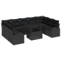 Conjunto de Sofás de Jardín de 10 Piezas con Cojines Negro Poliratán de , Sofás de exterior - Ref: Foro24-3348709, Precio: 67...