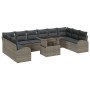 Juego de Sofá de Jardín de 11 Piezas con Cojines Gris Poliratán de , Sofás de exterior - Ref: Foro24-3348715, Precio: 708,19 ...