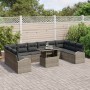Juego de Sofá de Jardín de 11 Piezas con Cojines Gris Poliratán de , Sofás de exterior - Ref: Foro24-3348715, Precio: 708,19 ...