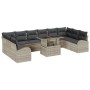 Juego de Sofá de Jardín de 11 Piezas con Cojines Gris Claro Ratán Poli de , Sofás de exterior - Ref: Foro24-3348718, Precio: ...
