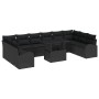 Conjunto de Sofás de Jardín de 11 Piezas con Cojines Negro Poliratán de , Sofás de exterior - Ref: Foro24-3348719, Precio: 75...