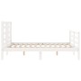 Estructura de cama con cabecero madera maciza blanco 140x200 cm de vidaXL, Camas y somieres - Ref: Foro24-3194702, Precio: 13...