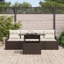 Conjunto Sofá Jardín de 5 Piezas con Cojines Polirratán Marrón de , Sofás de exterior - Ref: Foro24-3348904, Precio: 364,34 €...