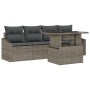 Juego de Sofá de Jardín de 5 Piezas con Cojines Gris Ratán Sintético de , Sofás de exterior - Ref: Foro24-3348905, Precio: 35...