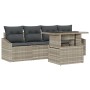 Conjunto de Sofá de Jardín de 5 Piezas con Cojines Gris Claro de Polirratán de , Sofás de exterior - Ref: Foro24-3348908, Pre...