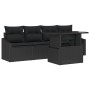 Conjunto de Sofás de Jardín de 5 Piezas con Cojines Negros de Poliratán de , Sofás de exterior - Ref: Foro24-3348909, Precio:...