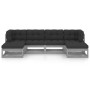 Set de muebles de jardín 6 pzas con cojines madera pino gris de vidaXL, Conjuntos de jardín - Ref: Foro24-3077116, Precio: 47...