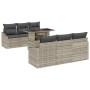 Conjunto de sofá de jardín de 7 piezas con cojines Gris Claro Poliratán de , Sofás de exterior - Ref: Foro24-3348928, Precio:...