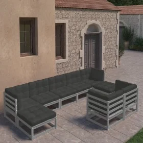 Garden furniture set 9 pieces and cushions solid pine wood by vidaXL, Garden sets - Ref: Foro24-3077156, Price: 780,44 €, Dis...