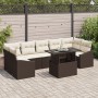 Conjunto de Sofá de Jardín de 8 Piezas con Cojines de Ratán Poliéster Marrón de , Sofás de exterior - Ref: Foro24-3348954, Pr...