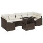 Conjunto de Sofá de Jardín de 8 Piezas con Cojines de Ratán Poliéster Marrón de , Sofás de exterior - Ref: Foro24-3348954, Pr...