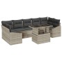 Conjunto de Sofá de Jardín de 8 Piezas con Cojines Gris Claro Poliratán de , Sofás de exterior - Ref: Foro24-3348958, Precio:...