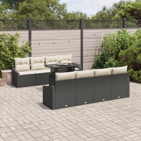Conjunto de Sofá de Jardín de 9 Piezas con Cojines Negros de Ratán Polietileno de , Sofás de exterior - Ref: Foro24-3348963, ...