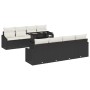 Conjunto de Sofá de Jardín de 9 Piezas con Cojines Negros de Ratán Polietileno de , Sofás de exterior - Ref: Foro24-3348963, ...