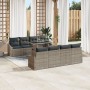 Conjunto de Sofás de Jardín de 9 Piezas con Cojines Gris Ratán Poliéster de , Sofás de exterior - Ref: Foro24-3348965, Precio...